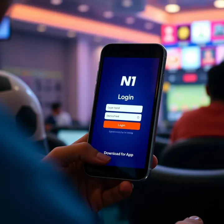 Mobile phone displaying N1 platform login screen with clear interface for older devices