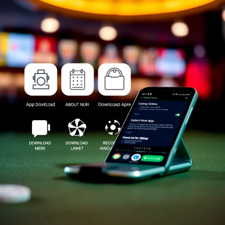Icons representing app download options alongside an older smartphone illustrating compatibility