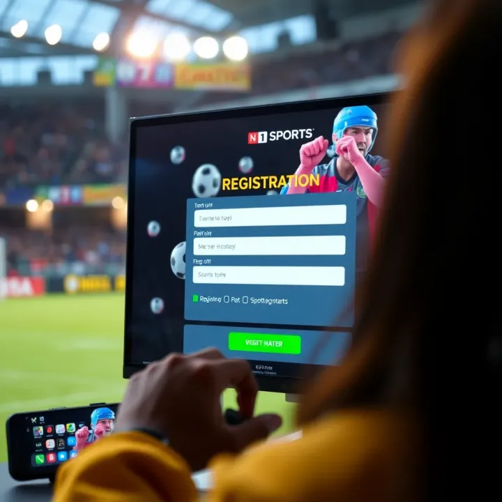 User interface showing registration form on N1 Sports betting platform