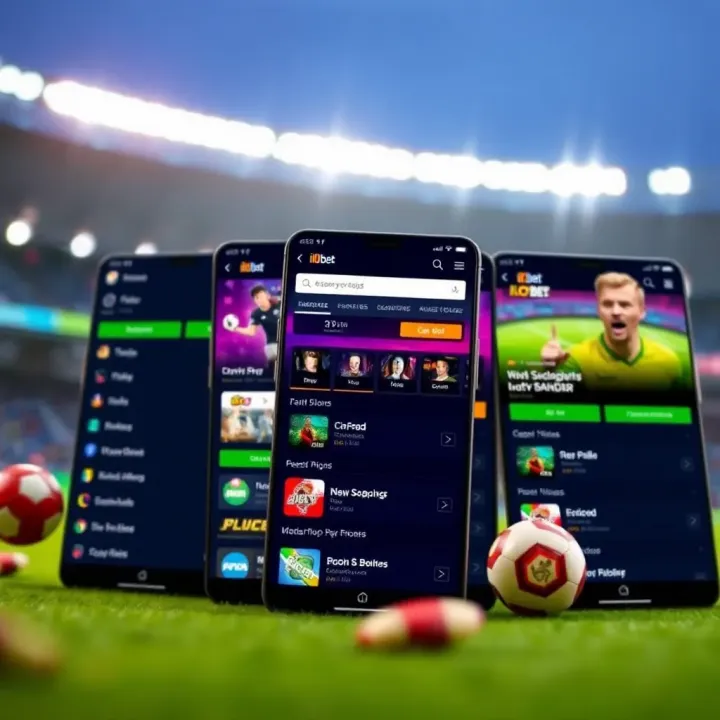 Dashboard of Ilot Bet app showing sports betting options and navigation menu