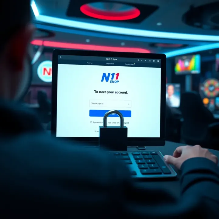 Secure login screen for accessing N1 Shop online marketplace
