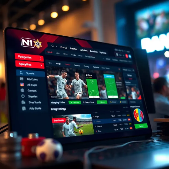 User-friendly interface of an online sports betting platform with various sports categories and betting options