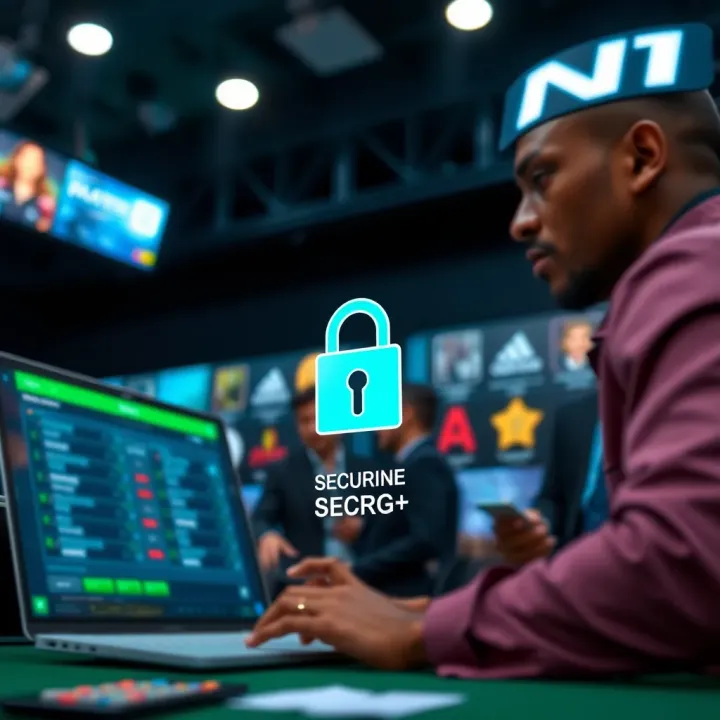 Secure transaction process for online betting showing digital security features and responsible gaming icons
