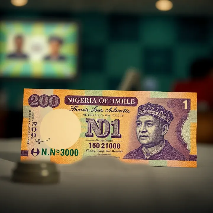 Front Design of Nigeria’s Currency Note Highlighting National Symbols Detailed front view of Nigeria's currency note featuring national symbols and intricate design patterns