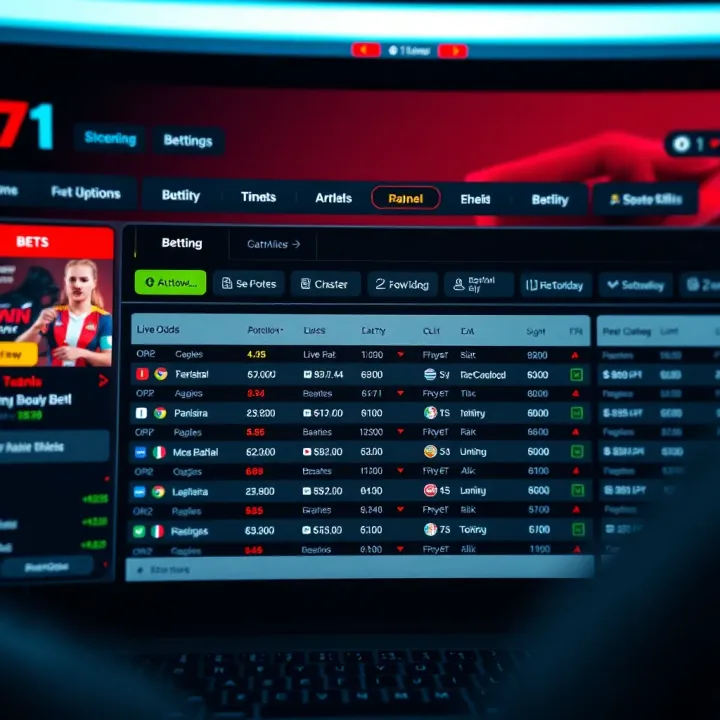 Interface of a popular Nigerian online betting platform showcasing betting options and live odds