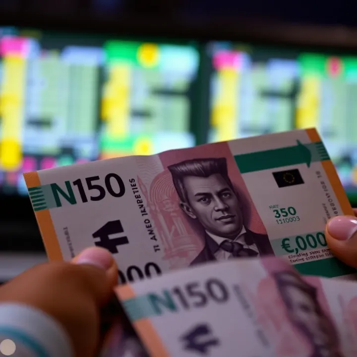 Graphic showing Nigerian currency notes with digital transaction icons symbolizing fees and processing times
