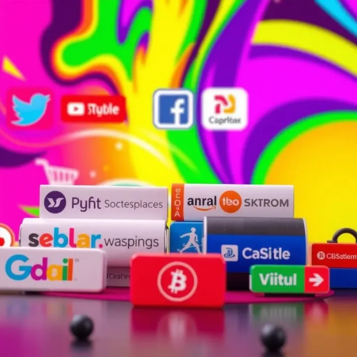 Various Nigerian e-commerce platform logos arranged on a vibrant background representing online marketplaces