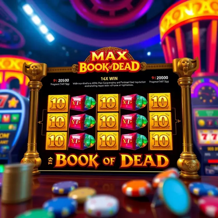 Illustration showing the payout structure and bonus features of the Book of Dead slot game