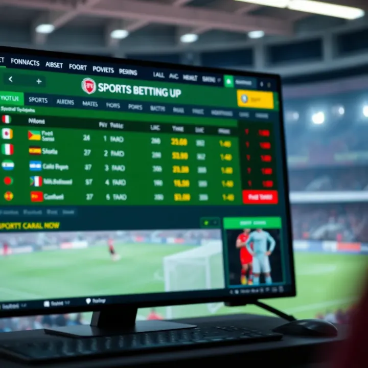 Interface showcasing sports betting options on a digital platform