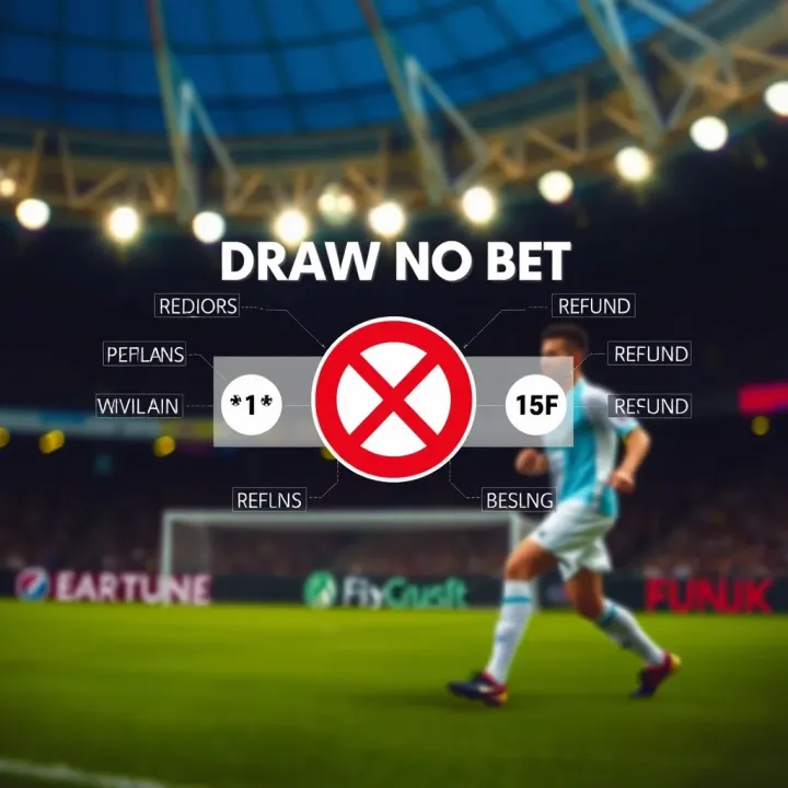 Conceptual Diagram of Draw No Bet Market in Football Illustration showing concept of Draw No Bet with football teams and refund symbol