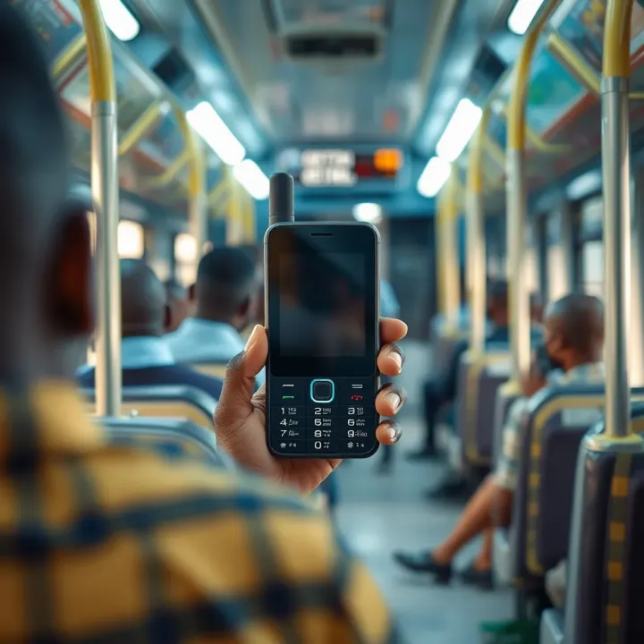 Compact durable mobile device commonly used for calls on Lagos public transport