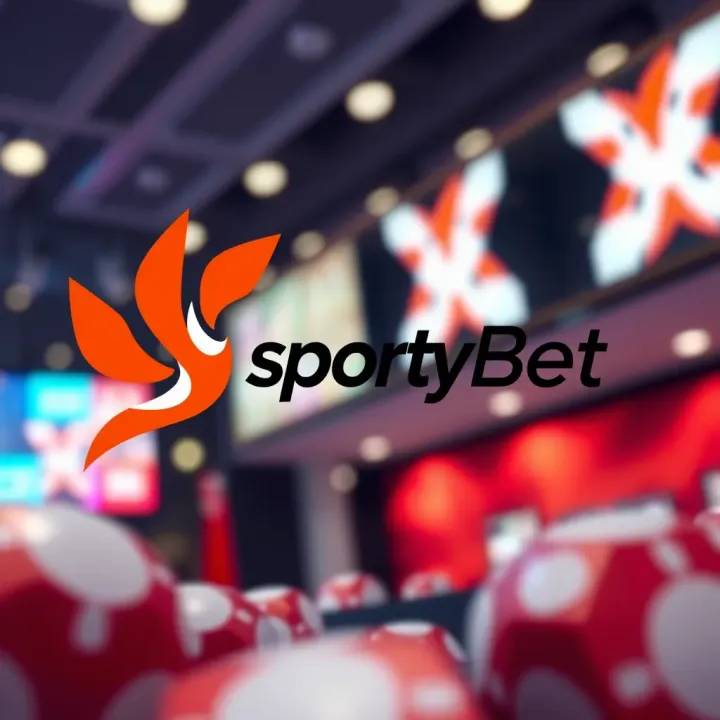 SportyBet logo featuring bold orange and white colors with dynamic shapes representing energy and movement